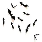 12 шт. украшение на Хэллоуин 3D черная летучая мышь настенная наклейка DIY Декор Настенная Наклейка Ужасы летучие мыши съемные вечерние йки Вечеринка бар Настенный декор
