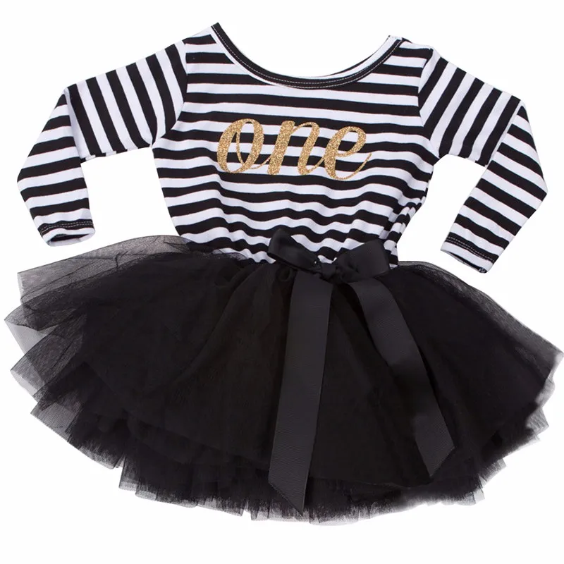 Летняя одежда для маленьких девочек детей платье крещения с надписью One Two дня