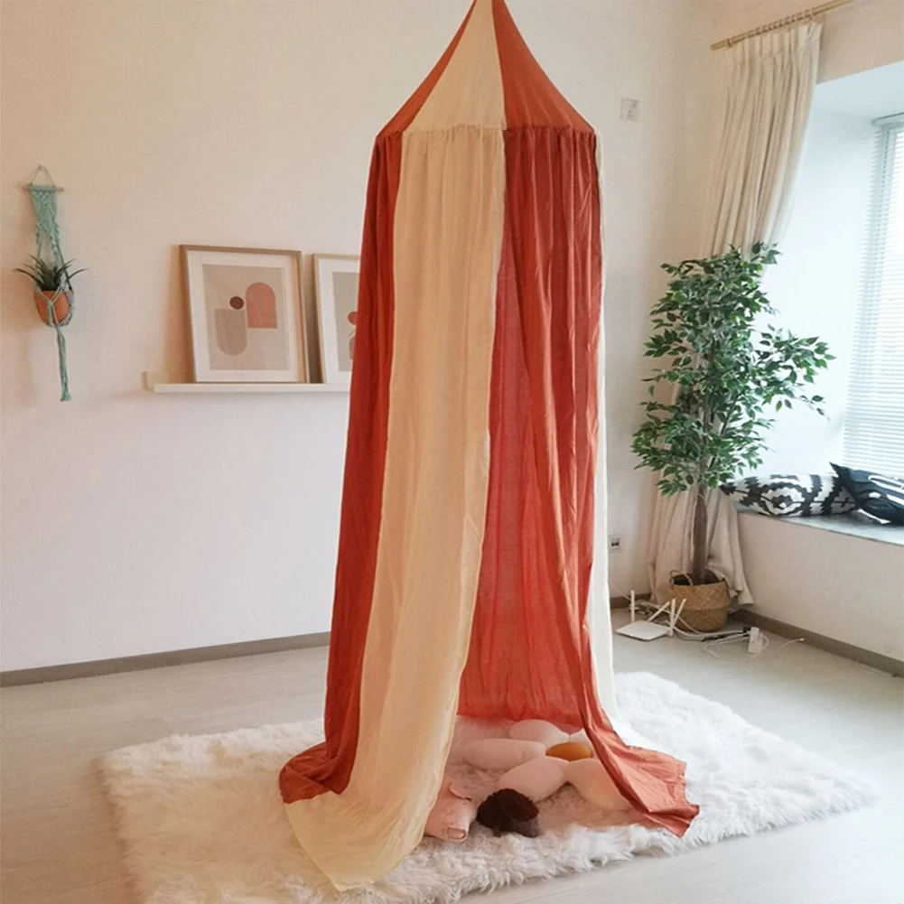 Nordic Kid Baby Color Block Bed Canopy Round Dome Hanging Mosquito Net Play Tent Swan Doll Wall Ceiling Room Decor | Дом и сад