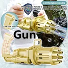 Пулемет детские игрушки автоматическая Гатлинга пистолет для стрельбы мыльными пузырями летние мыльную воду для чистки изделия 2-в-1 Электрический мыльных пузырей Для Детский подарок