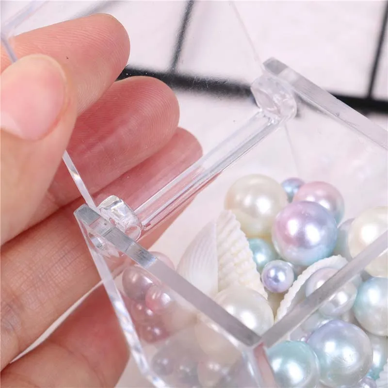 1 шт. коробка для обручальных колец прозрачная ювелирных изделий пластиковая