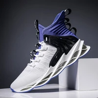 summer casual men shoes hot sell lace up fly weave blade zapato ankle protection socks chaussure breathable running sneakers b28