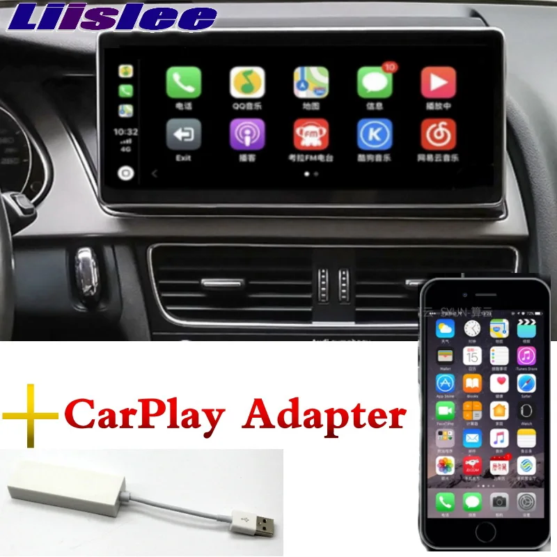 Автомобильный мультимедийный плеер Liandlee NAVI 10 25 дюйма 4G SIM для Audi A4 A4L B8 2009 ~ 2016 MMI 2G 3G