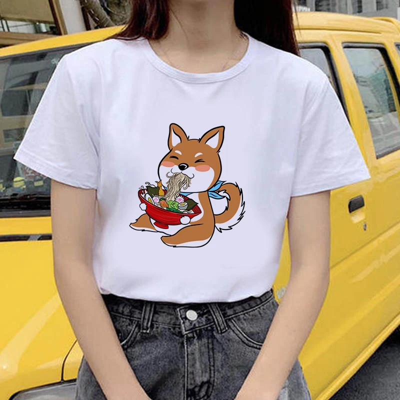 

Vogue Shiba Inu Tshirt White Shirt Women Harajuku Casual t shirts Streetwear Graphic Tops Tee Gift 90s Lady Yong Girl Drop Ship
