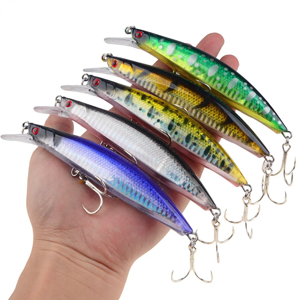 

1pcs New High-end Fishing Lures Laser Minnow 13cm/23g Artificial Sinking Hard Bait with Blood Groove Hook Wobbler Fishing Tackle