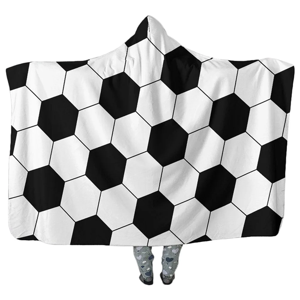 Одеяло с капюшоном изображением фэнтезийных футбольных мячей бейсбола софтбола