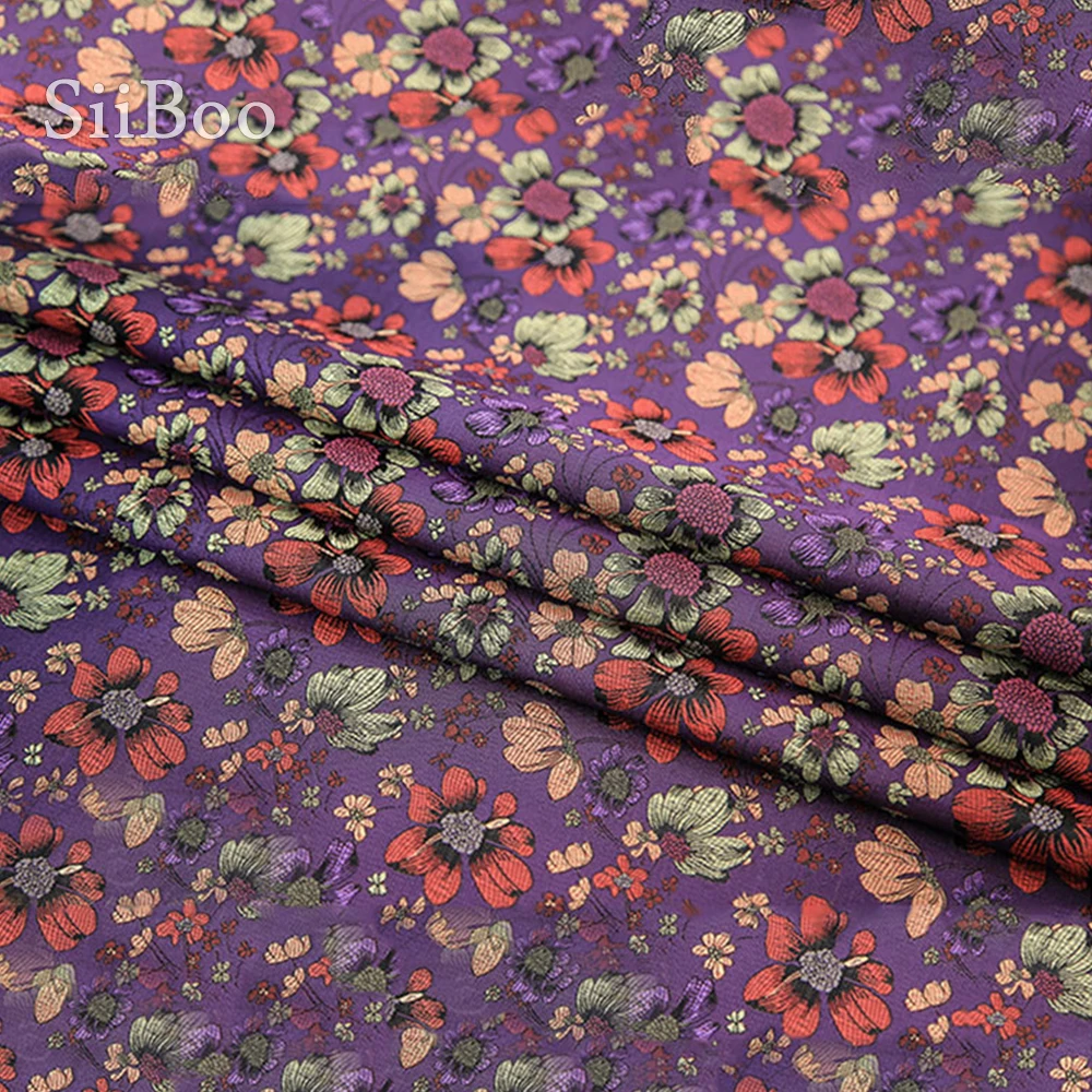 Китайская дешевая фабрика изящная жаккардовая ткань с цветами для платья пальто