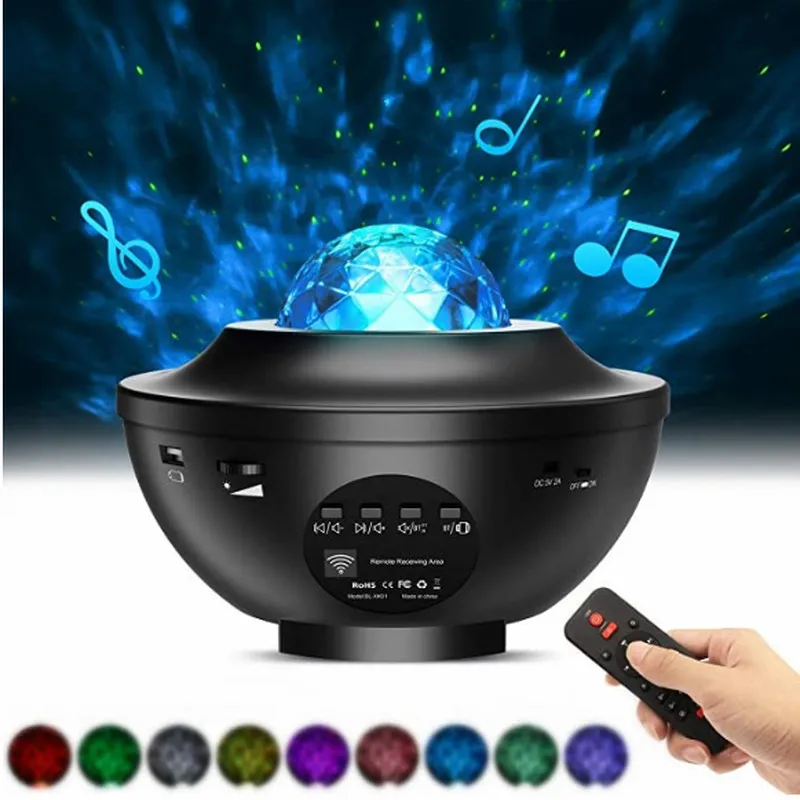 

Colorful Starry Sky Projector Blueteeth USB Voice Control Music Player LED Night Light Charging Projection Lamp Kids Gift Lamp