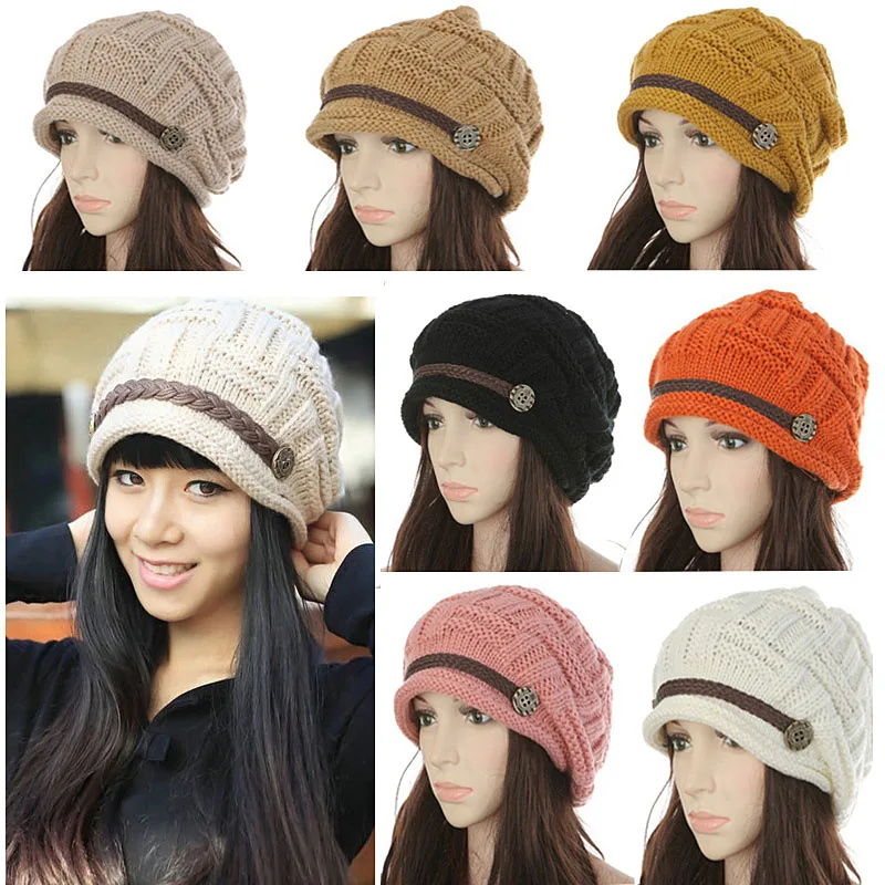 

Fashion Women Ladies Winter Warm Knitted Rageared Baggy Beanie Hat oversized Braided Cap SER88