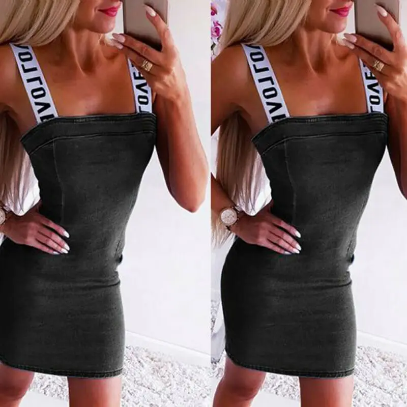 Женское джинсовое платье сарафан комбинезон трапециевидная юбка с подтяжками