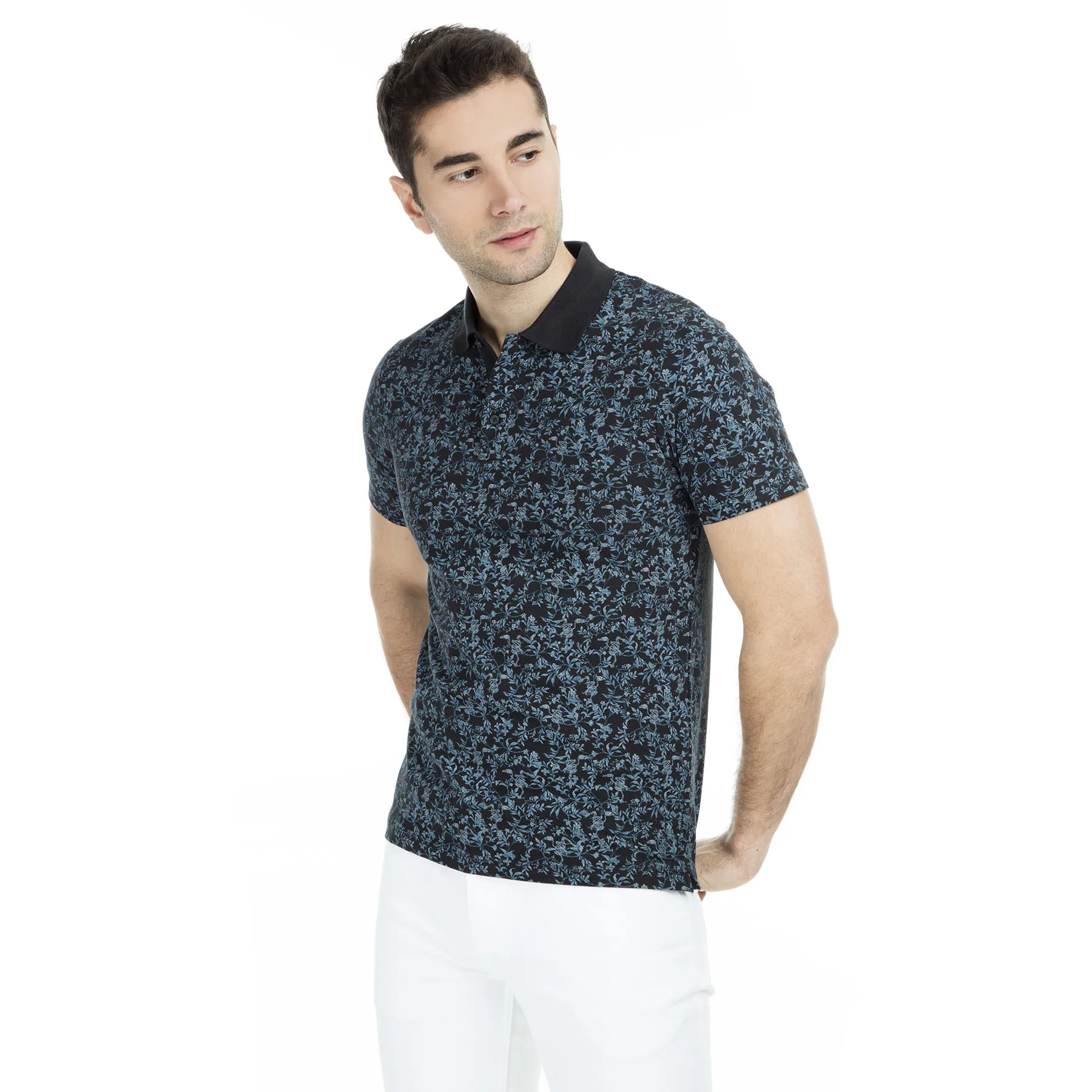 Футболка поло Jack & Jones мужская с воротником стойкой модная тенниска повседневная