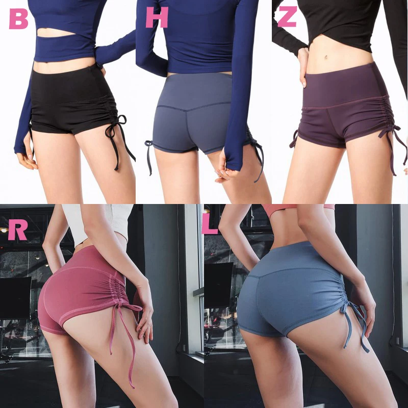 

Women Summer Sexy Slim Sports Comfortable Drawstring Design Peach Breathable Gym Short corto deporte mujer