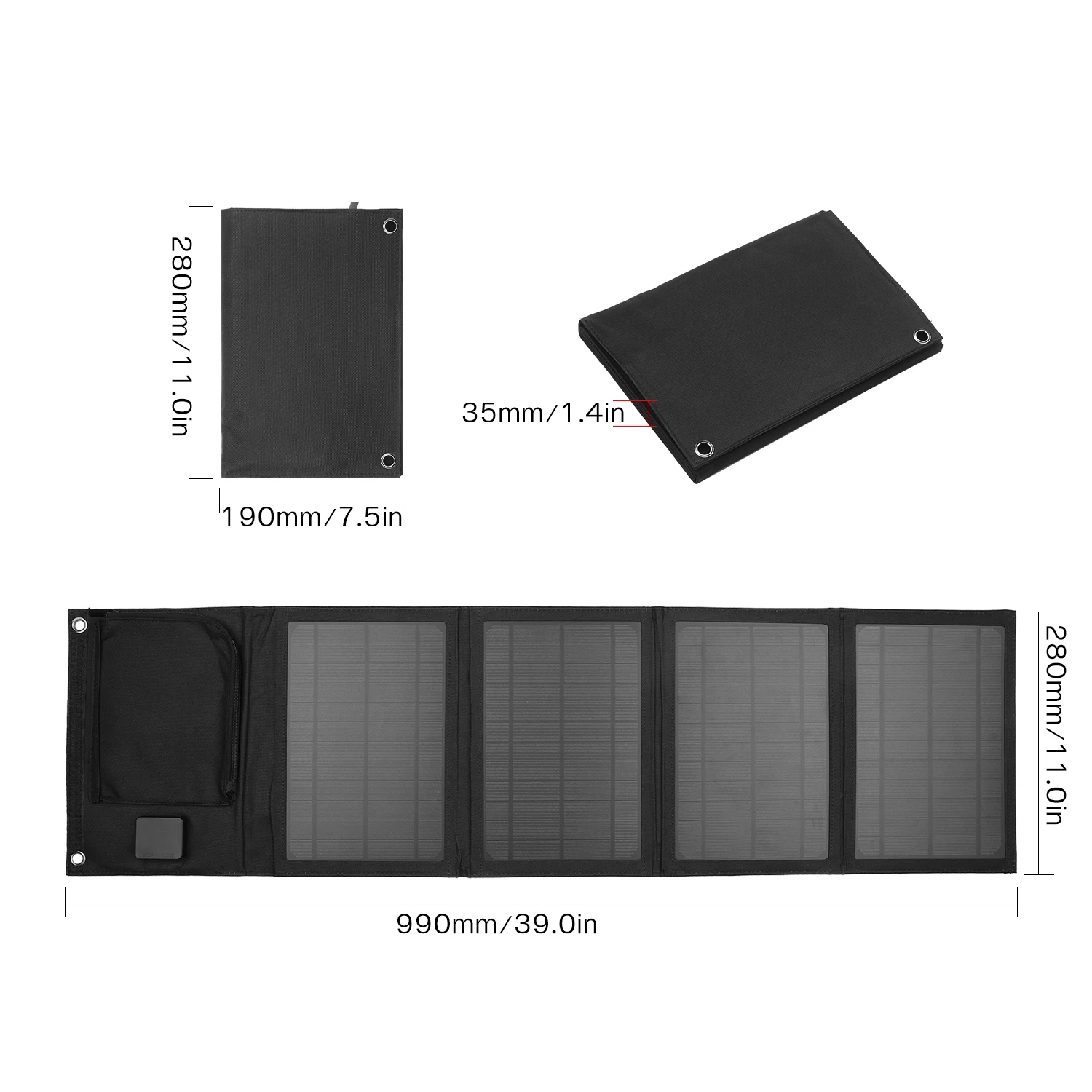 30 Вт складное солнечное зарядное устройство с двумя usb портами 5 В для сотового