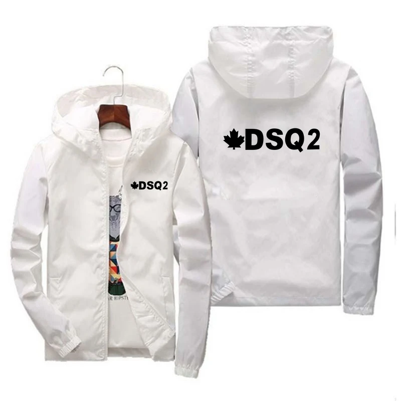 

Spring/Summer 2021 Short Jacket Men's DSQ2 Print Casual Athletic Wear Zippered Thin Windbreaker Fitness Jacket Men's Jacket