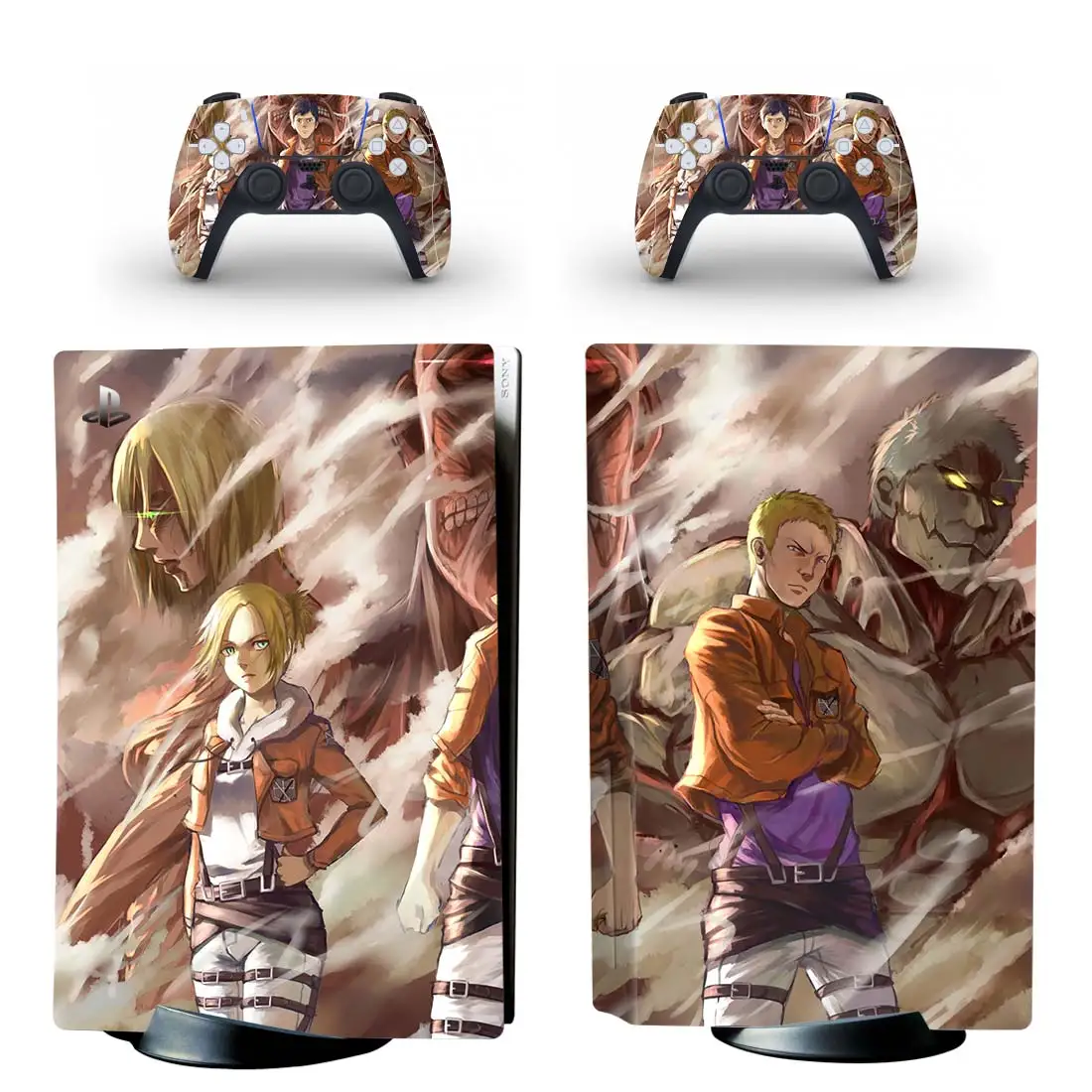 Наклейка атака на Титанов PS5 стандартная кожаная наклейка с дисками для консоли