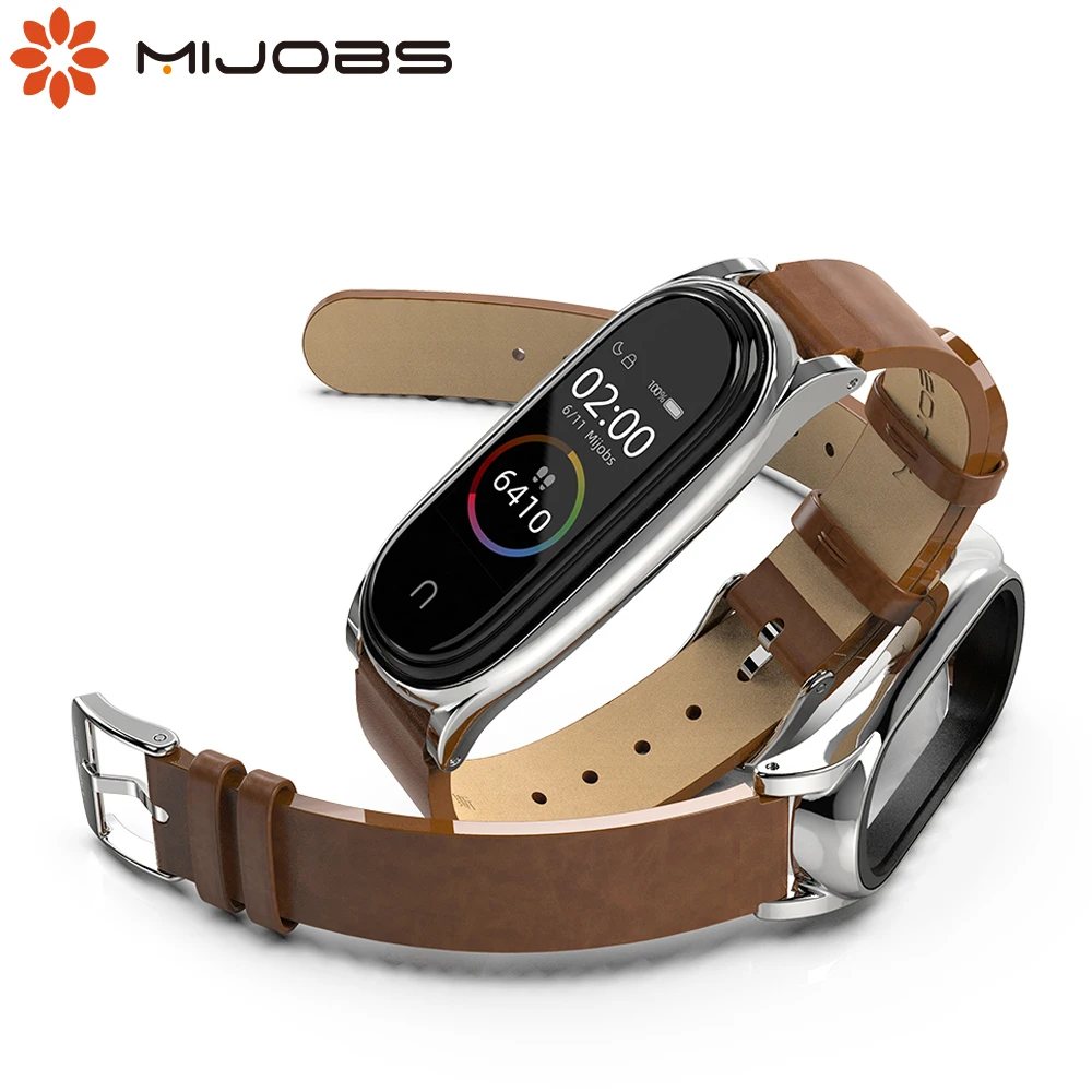 

for Xiaomi Mi Band 5/4/3 Strap PU Leather Bracelet Pulseira Smart Accessories