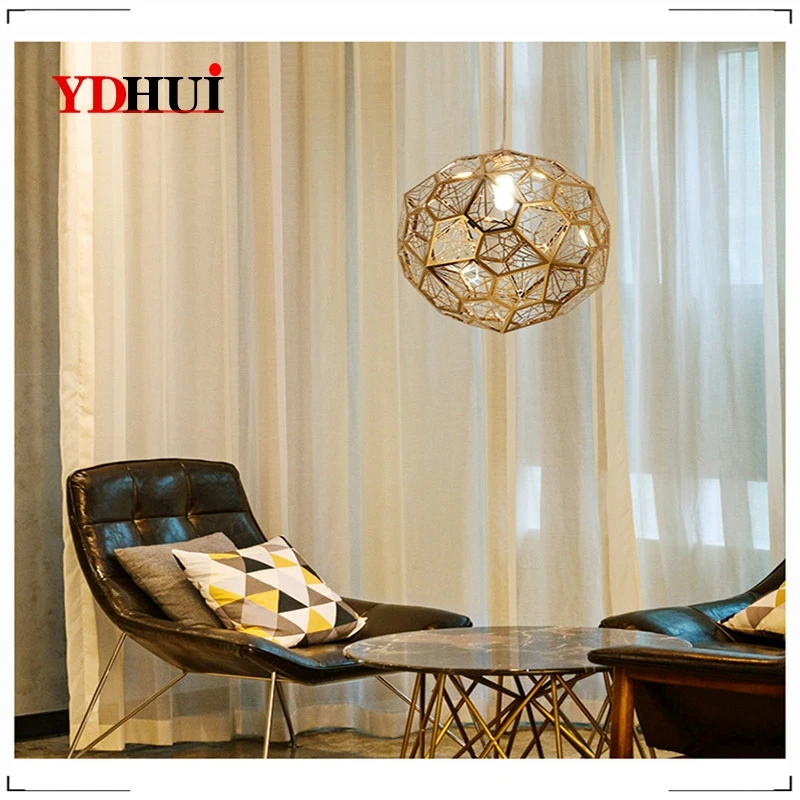 Современный подвесной светильник E27 точная копия Web Etch лампа-Тень для гостиной