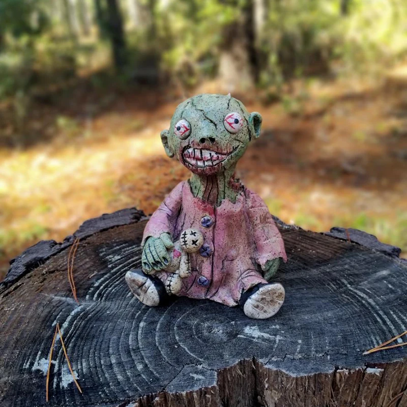 

Zombie Girl Incense Burner Desktop Resin Ornament Handmade Carft Standing Doll FBS889