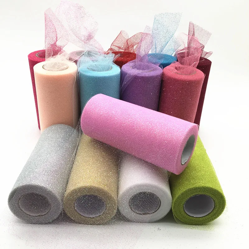 Блестящие тюлевые рулоны 10 ярдов 15 см органза свадебное украшение пачка для