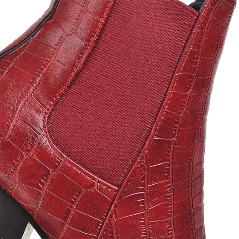 2020 женские Фетиш-красные ботинки большие размеры 5 см ботильоны на высоком