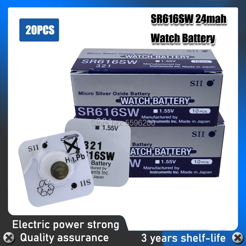 

20pcs FOR SEIZAIKEN Silver Oxide Watch Battery 321 SR616SW 616 1.55V 100% original brand 321 616 battery MADE IN JAPAN