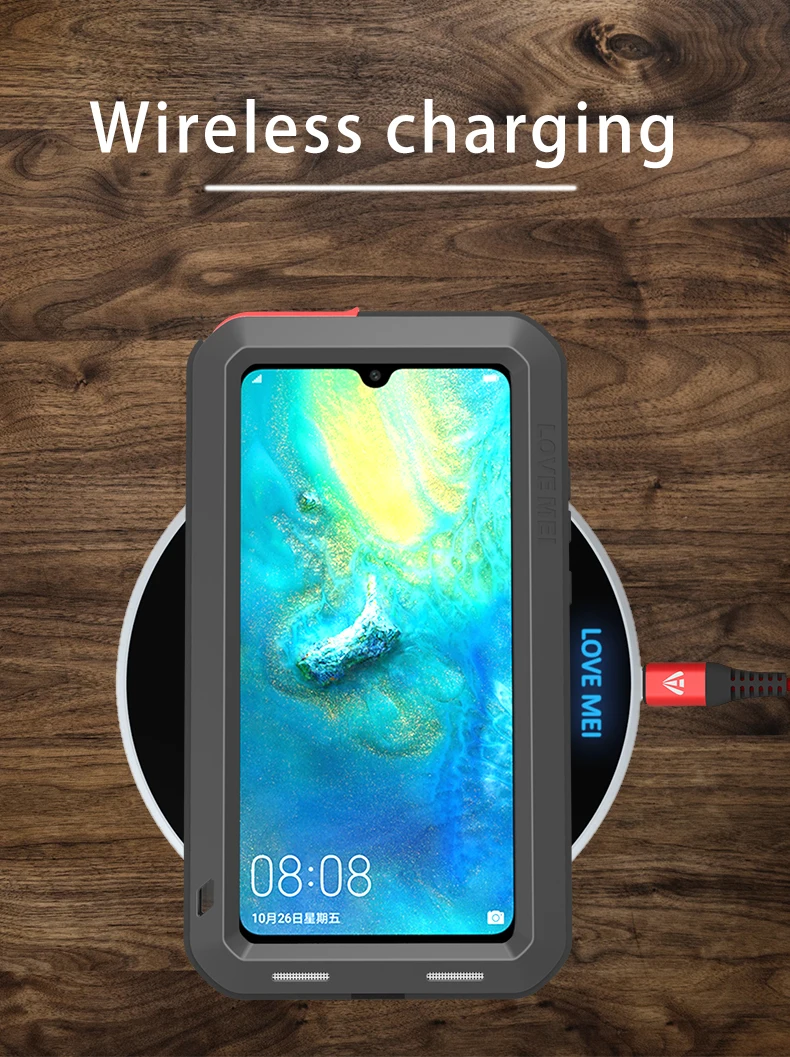 

LOVE MEI For Huawei Mate 20 Case Shock Dirt Proof Water Resistant Metal Armor Cover Phone Case For Huawei mate20 6.53 Inch