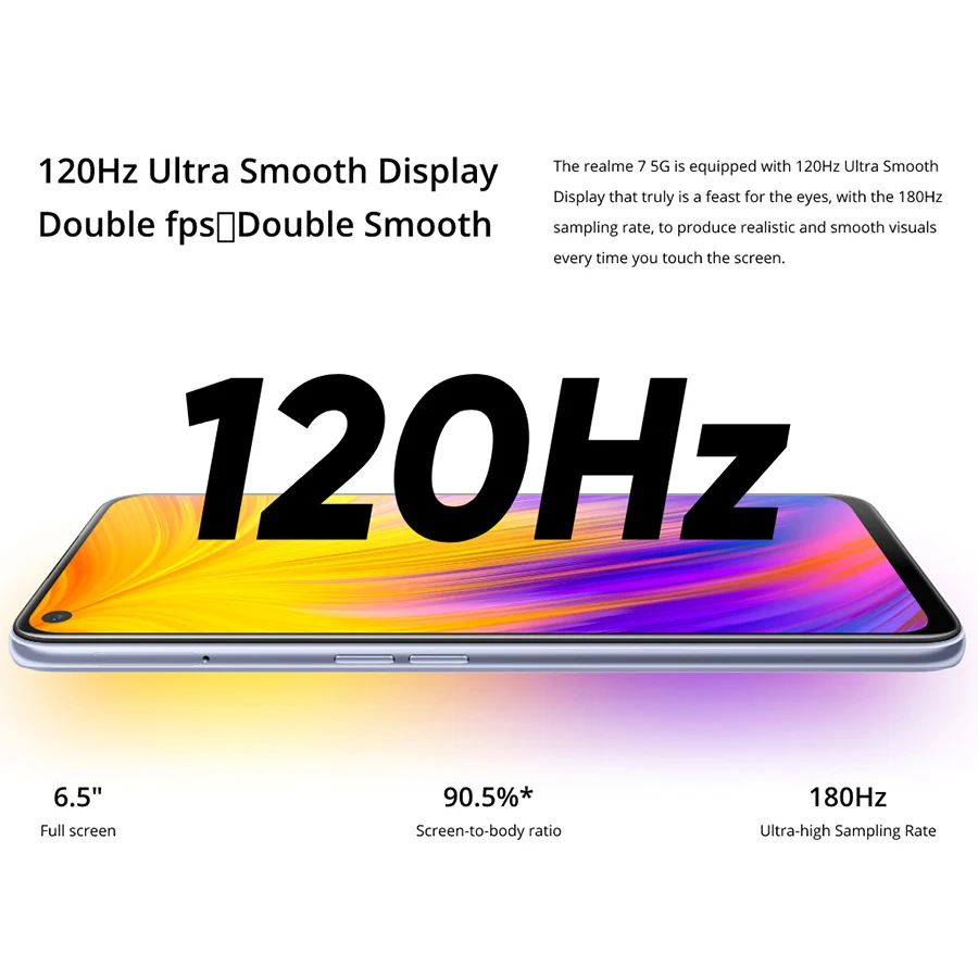 Глобальная версия realme 7 5G 6 5 ''FHD + Dimensity 800U ГБ/8 ГБ 128 120 Гц Дисплей 48MP Камера 5000 мА/ч