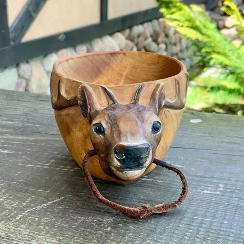 Новая деревянная кружка в скандинавском стиле Kuksa чашка для кемпинга с