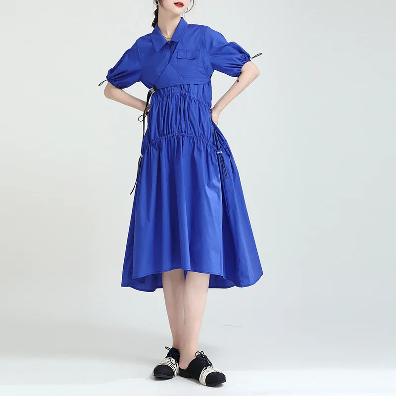 

2021 New Summer Fashion Elegant Ladies Dresses Leisure Women Dress Solid Color Loose High Quality Female Vest 2 Piece Set T01