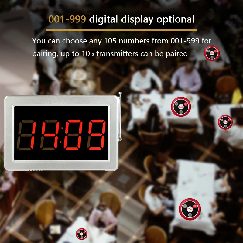 Беспроводной приемник для вызова Retekess + 10 кнопок в офисе и кафе|call button|pager systemwireless