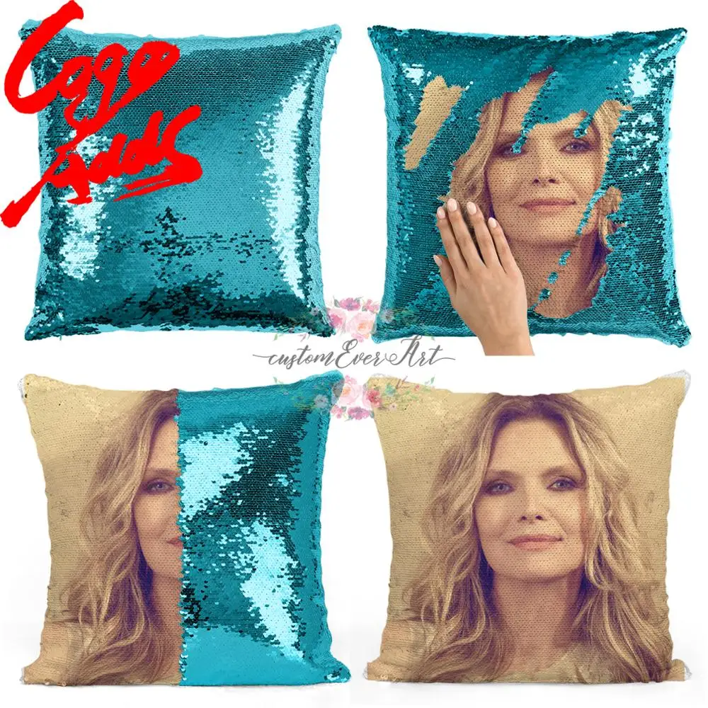 

Michelle Pfeiffer sequin pillow | sequin Pillowcase | Two color pillow | gift for her | gift for him | pillow | magic pillow