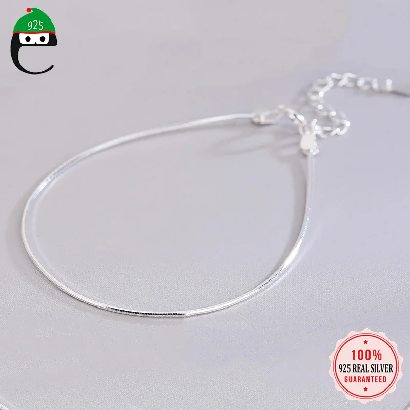 

ElfoPlataSi Authentic 925 Sterling Silver Fashion Snake Bone Chain Ins Bracelet For Women Girl Fine Silver 925 Jewelry YQ197