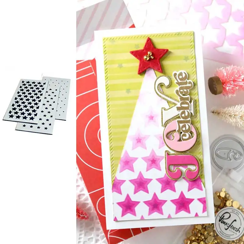 

Slimline Stars Builder Layering Stencil for 2021 Scrapbook Diary Decoration Embossing Template Diy Greeting Card Handmade