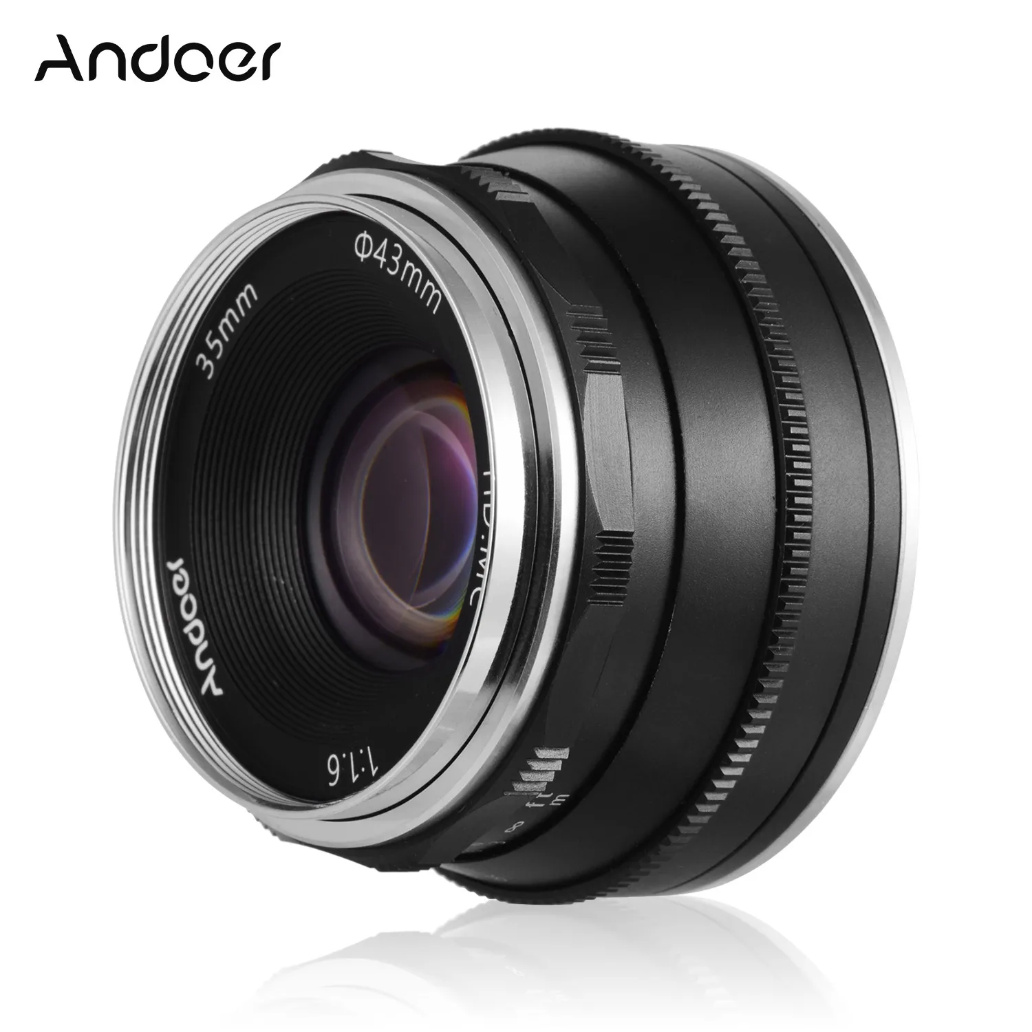 Объектив Andoer 35 мм F1.6 с ручной фокусировкой и большой диафрагмой для фотосъемки