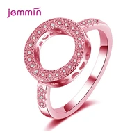 romantic pink 925 sterling silver heart shaped cubic zirconia rings anillos de plata para boda branded things for women jewelry