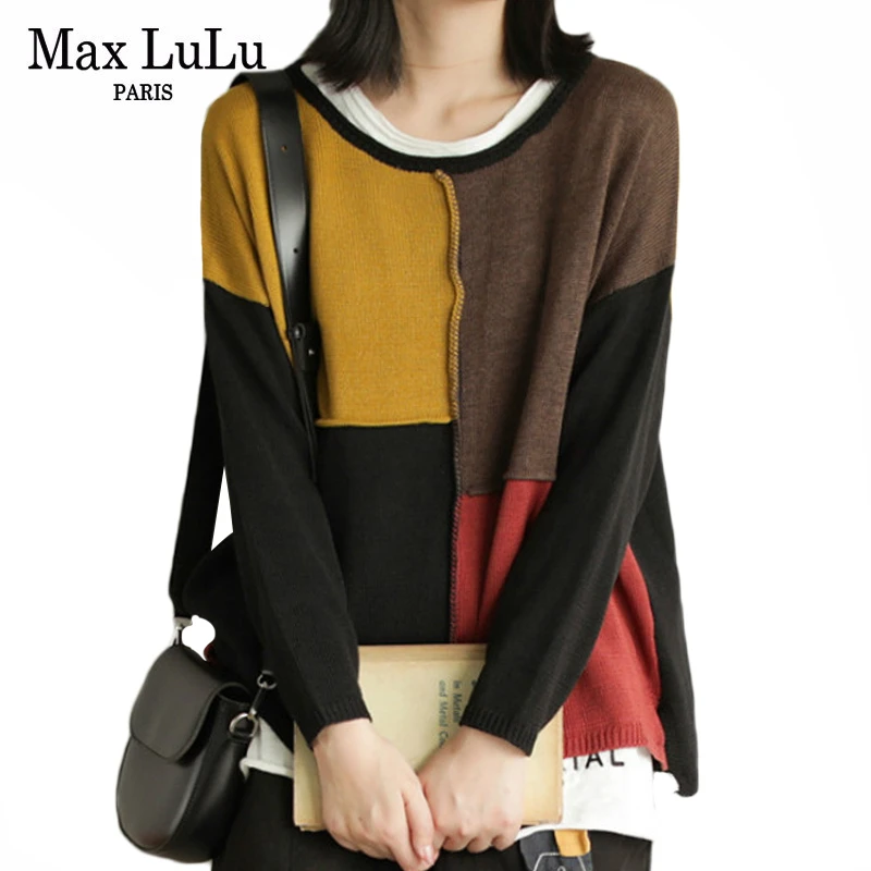 Max LuLu/Новинка г. Модные женские трикотажные изделия в Корейском стиле одежда в стиле панк Женская зимняя теплая свитера трикотажные хлопковые винтажные пуловеры