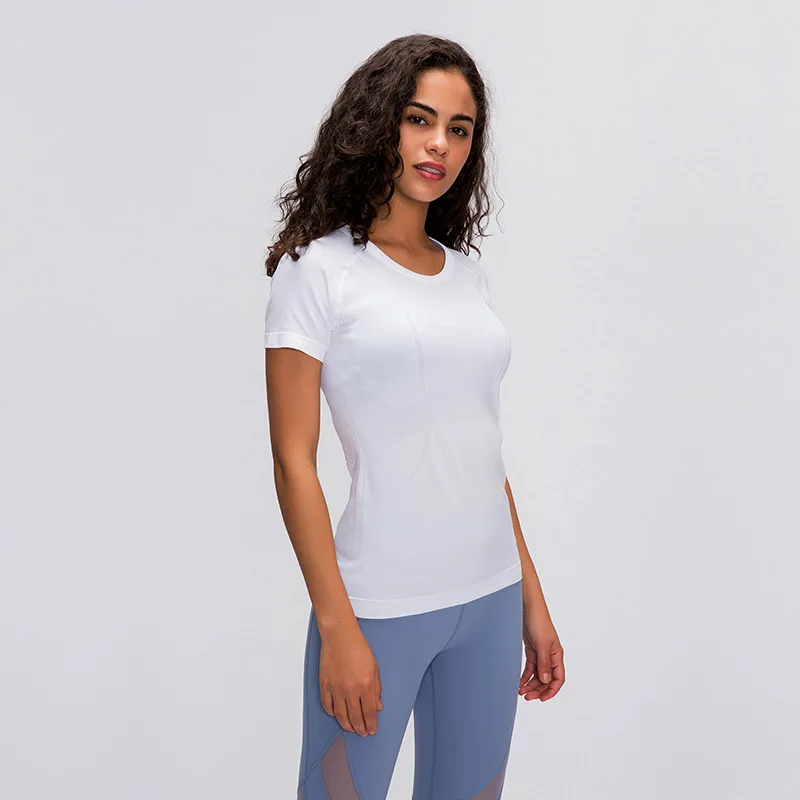Women Sport T-shirt Sports Top Breathable Quick Dry Anti-sweat Fitness Shirt Crop Top T-shirts for Fitness and Yoga Sportswear