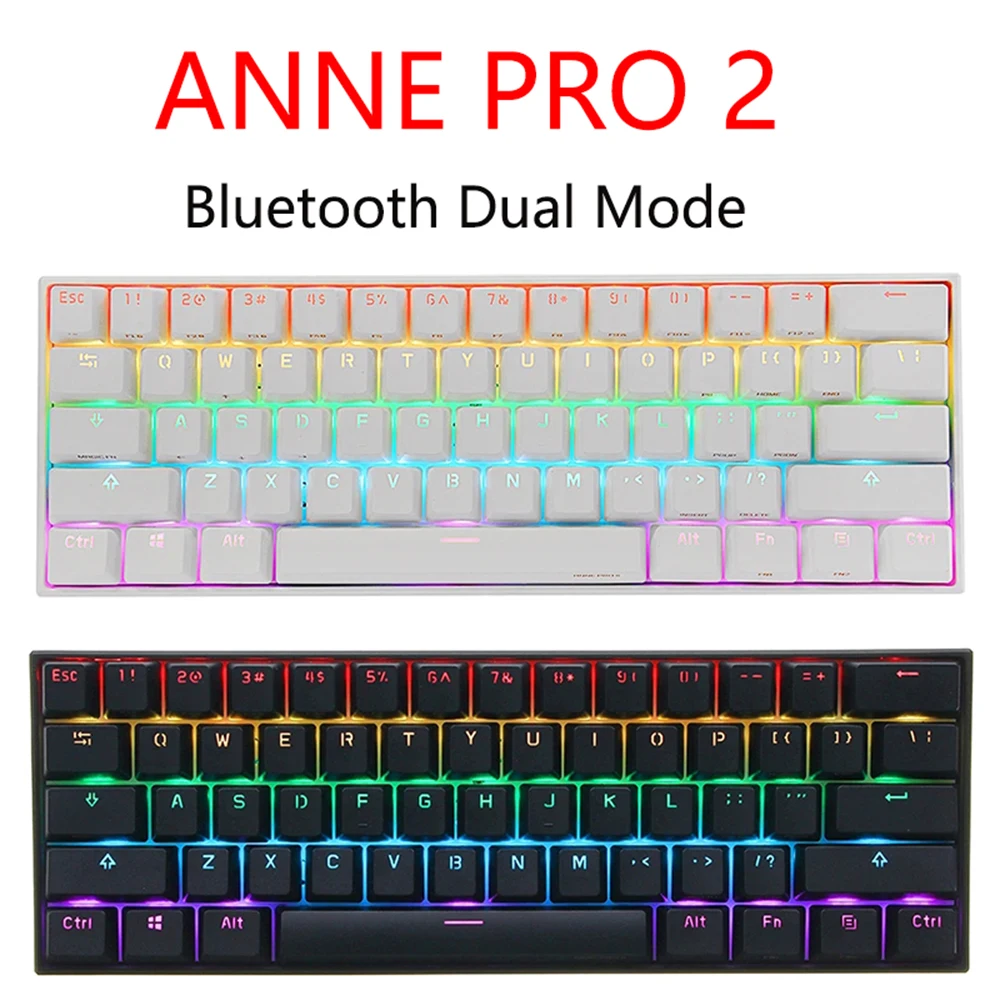 Игровая механическая клавиатура Anne Pro2 Беспроводная Bluetooth с крышкой Gateron красный