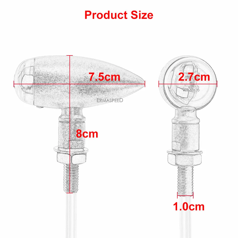 Светильник лы поворота для мотоцикла E Mark алюминиевая пуля с линзой дыма желтый