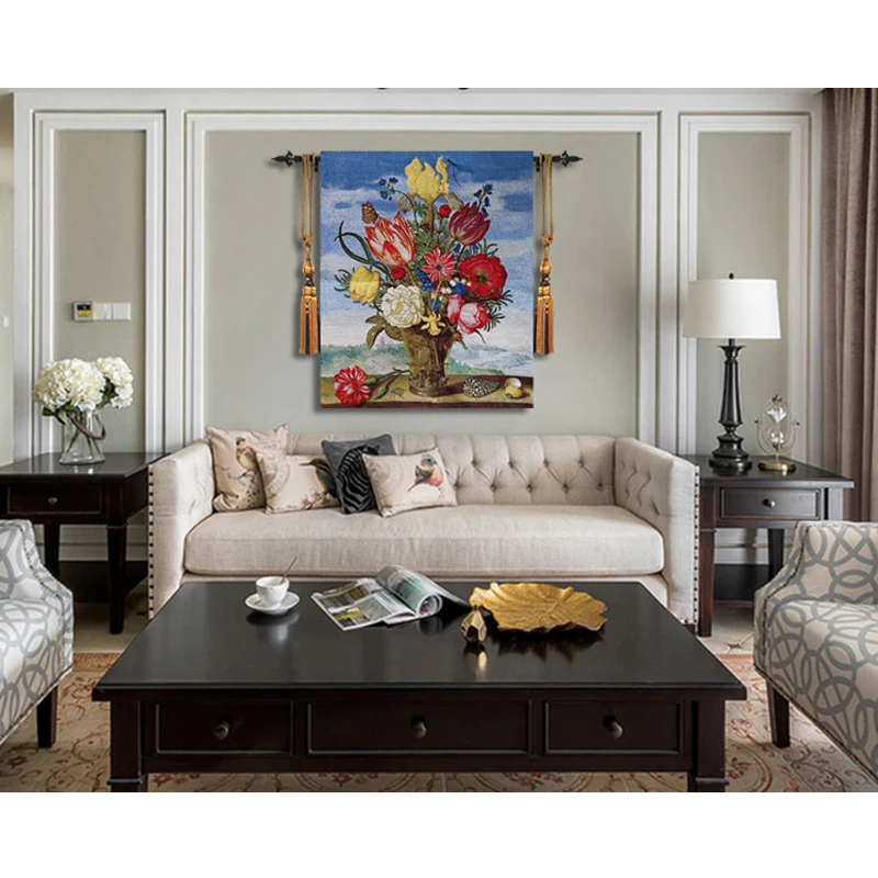 Бельгийский гобелен европейская ткань жаккардовый детская комната цветочный