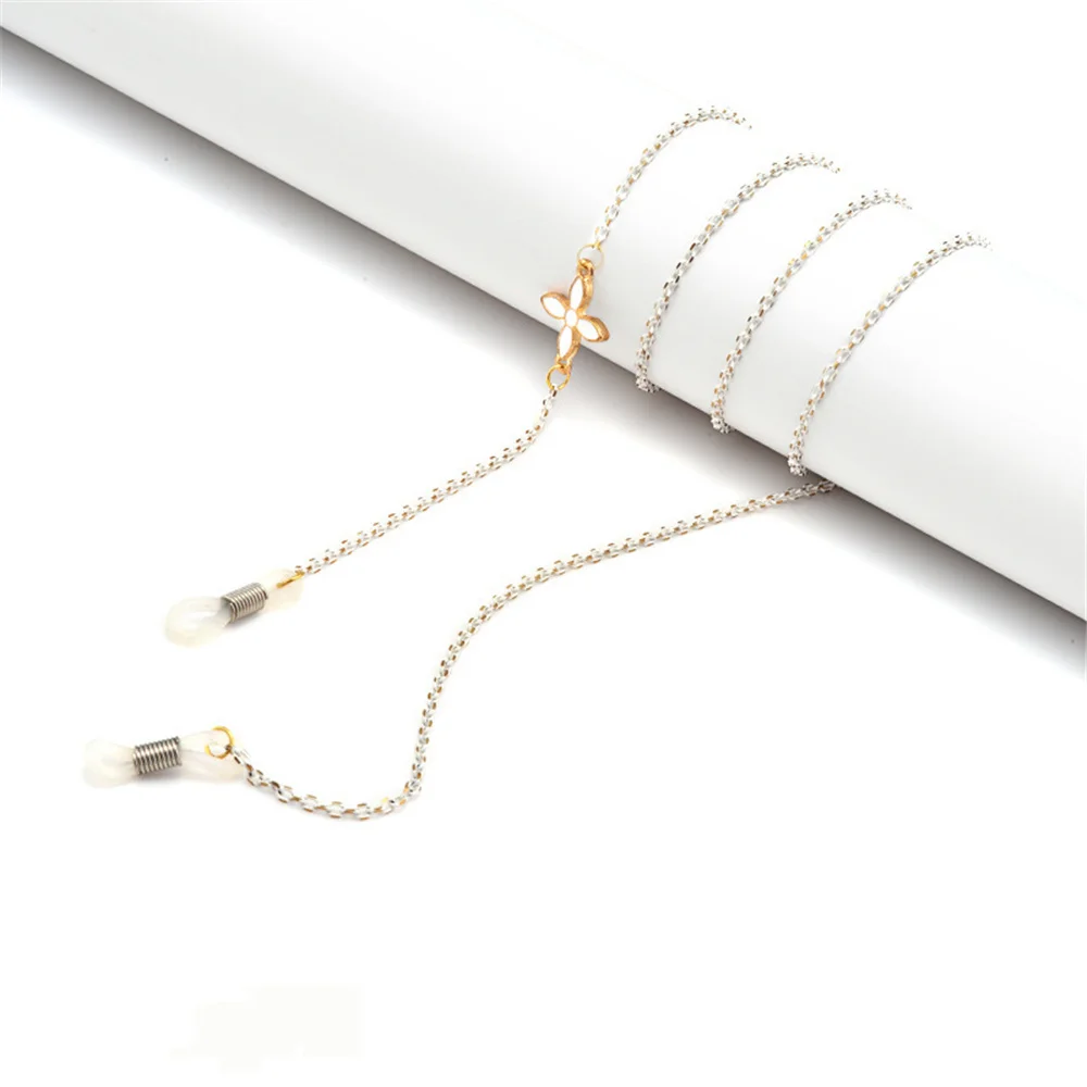 Металлические очки для мужчин и женщин цепочка очков с цветами бусинами шнурок