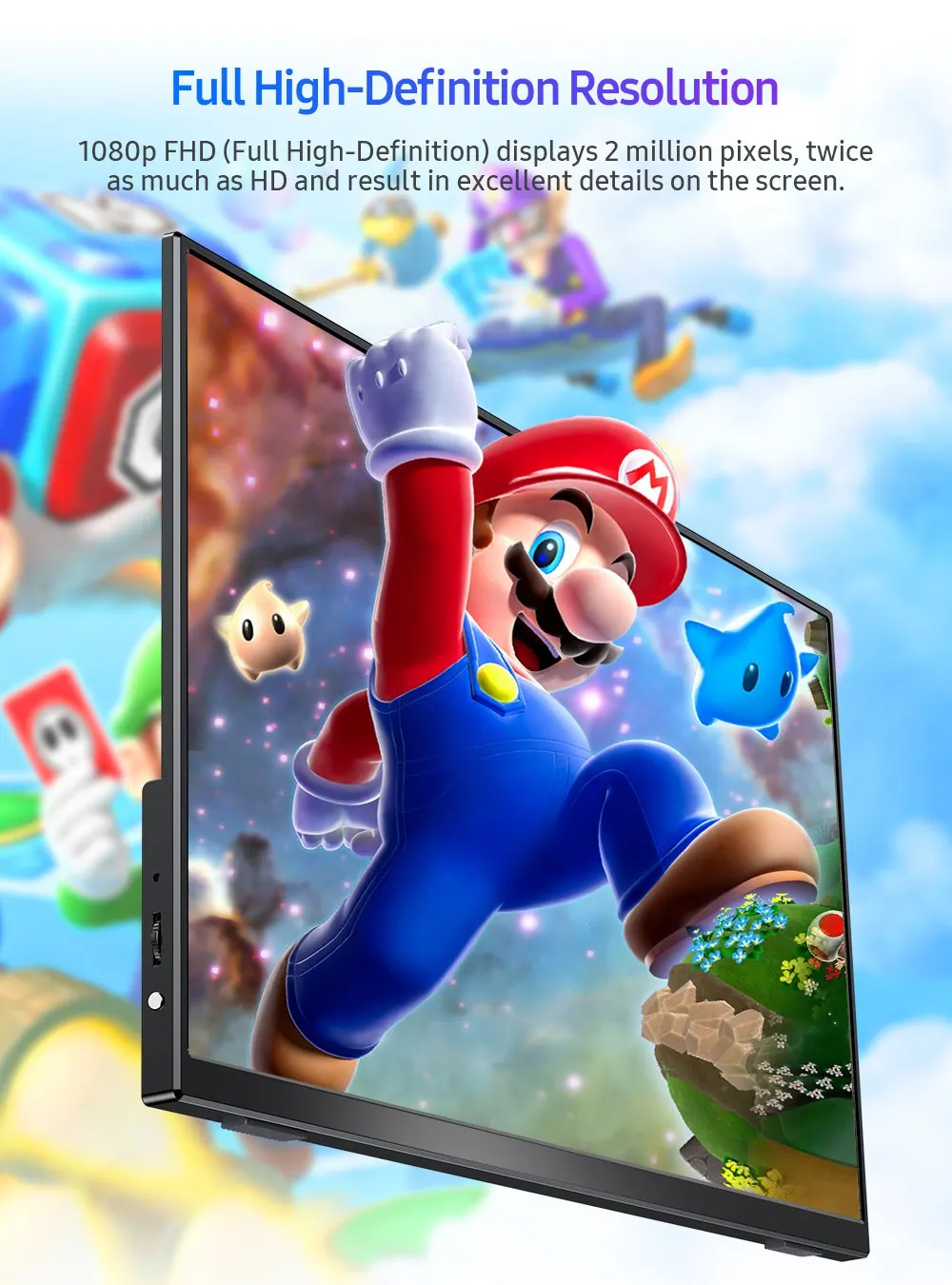 Портативный монитор Touchscren 15 6 дюймов 1080P мобильный дисплей игровой sRGB 100% цветовая