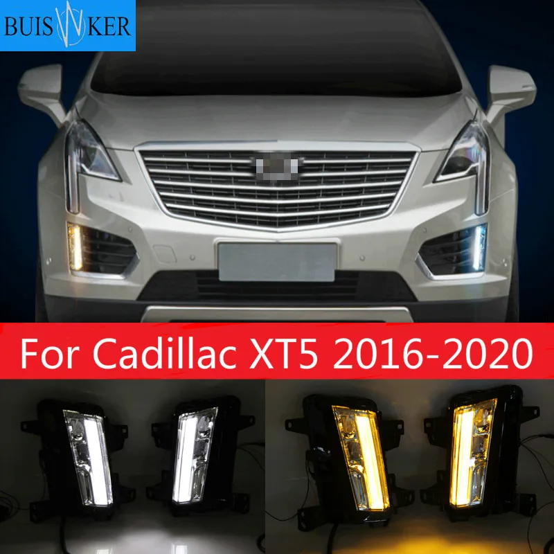 

Светодиодный Противотуманные фары для Cadillac XT5 2016 2017 2018 2019 2020 Противотуманные фары drl с желтым лампа для поворотного сигнала