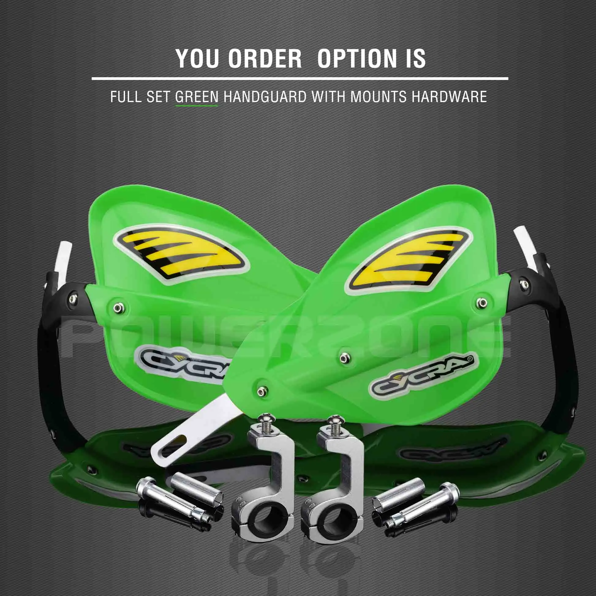 Full set Green Powerzone Мотоцикл Байк ATV Руль рукавицы для KTM ADV EXC Enduro Husqvarna FE TE WRF CRF YZF rmz KXF KLX - Цвет: Full set Green
