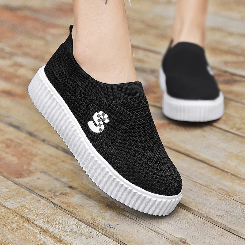 

Pink Slip on Flats Shoes for Women 2021 Walking Loafers Women's Summer Shoes Breathable Mesh Shoes Sneakers Casual Jogging Shoe
