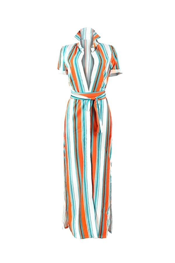 Женские рубашки Boho стильная блузка летняя полосатая длинная рубашка для отпуска