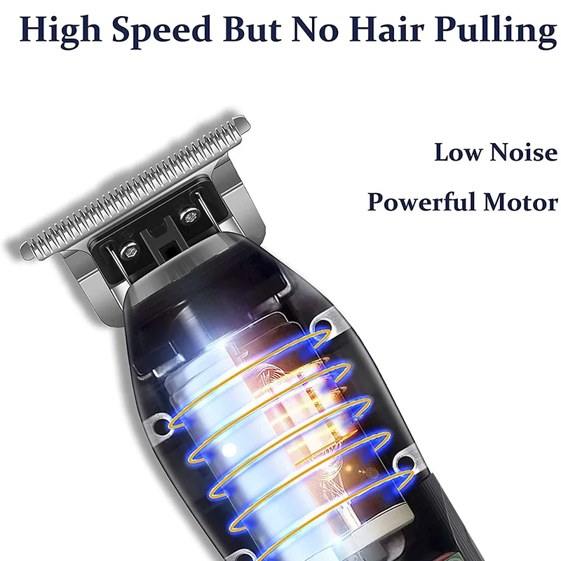 

Kemei PRO Metal Housing Barberology Outlining Trimmer Hair Clipper Zero-Gap Exposed T-Blade with 360 View for edge-ups hard line