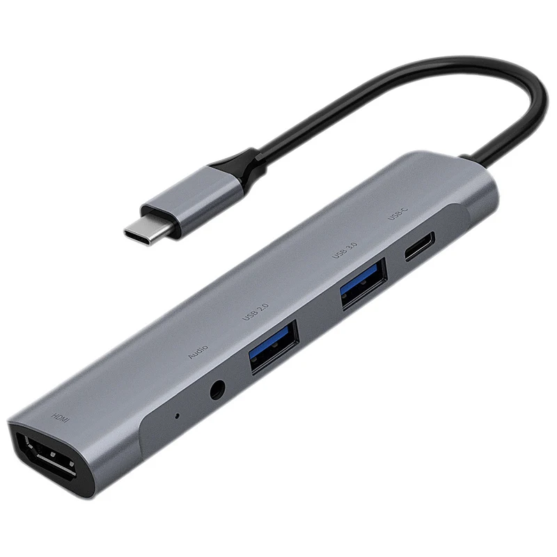 

USB C HUB 5Port USB 3.1 Type C Adapter to USB3.0 HDMI 4K 3.5MM Headphone USB C PD Type C HUB