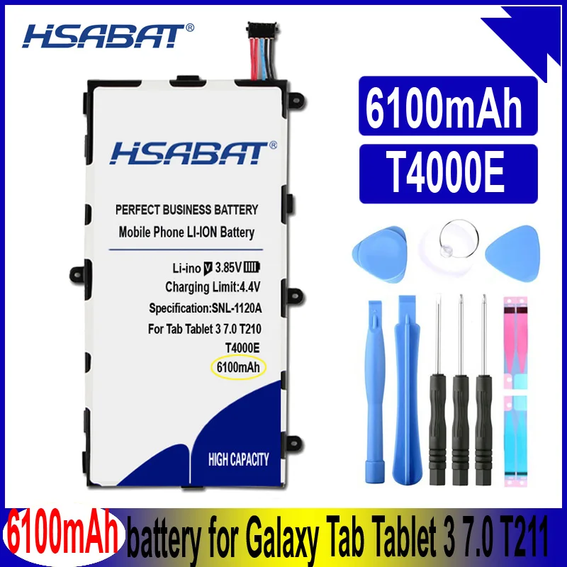 Аккумулятор HSABAT T4000E на 6100 мА · ч для Samsung Galaxy Tab 3 7 0 дюйма SM T210 T211 T215 T217 T2105 P3210 P3200 T210R