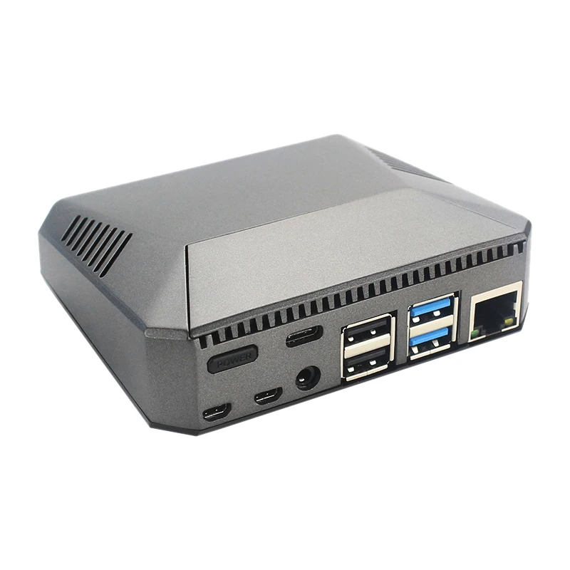 Алюминиевый Чехол для Raspberry Pi 4B С безопасной кнопкой питания и вентилятором чтобы